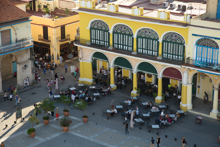 HAVANA-CUBA- DEC 7, 2018: Plaza Vieja in Havana in Cuba. The urban architectural complex of Plaza Vieja is represented by valuable colonial buildings from the XVII, XVIII and XIX and early XXのeditorial素材