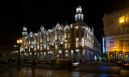 The Gran Teatro de La Habana in Havana, Cuba during eveningのeditorial素材