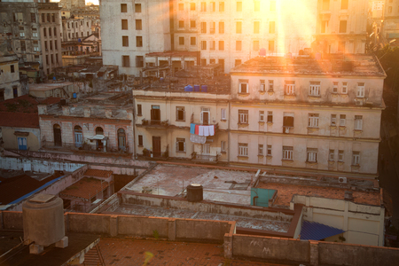Old city of Havana nopo during the sunset.の写真素材