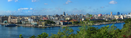 Panorama of a beautiful view of the Old Havana, the Capicolio and Jose Marti Memorial in Havana in Cubaの写真素材