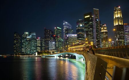 SINGAPORE - October 29, 2019: Beautiful skyline of Singapore. In the city, there are about 80 skyscrapers. Tanjong Pagar Centre currently holds the title of tallest building in Singapore with his 290mのeditorial素材