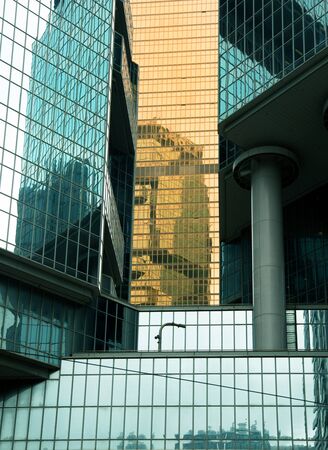Detail of a business building in Hong Kong in Chinaの写真素材