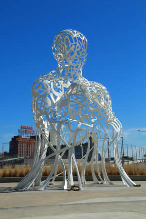 MONTREAL-CANADA, APRIL 20, 2020: Sculpture made for 375th anniversary of Montreal city named Source and represents the wealth of cultures that Montr? Al has welcomed during its almost four centuries of existenceのeditorial素材