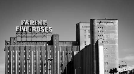 MONTREAL CANADA, JANUARY 22, 2017: Icon of the industrial heritage of Montreal, neonのeditorial素材