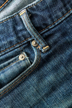 Detail of a little pocket of a front of a blue denimの写真素材