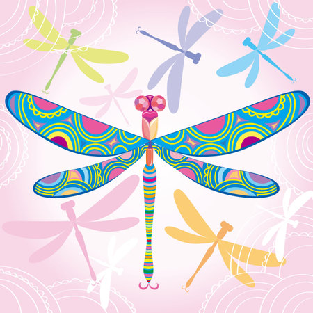 Decorative dragonflyのイラスト素材