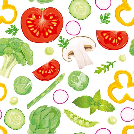 Seamless pattern of vegetablesのイラスト素材