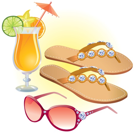 Beach accessoriesのイラスト素材