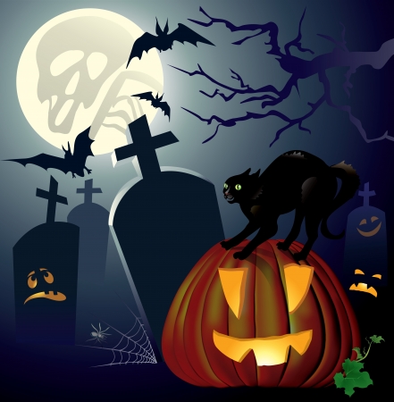 Illustration of Halloween night Contains transparent object  EPS 10 のイラスト素材