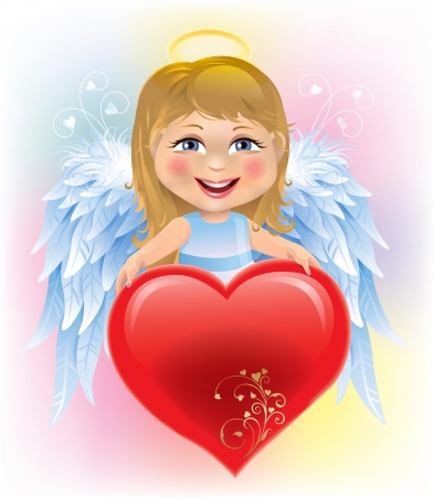 Angel child and Valentineのイラスト素材