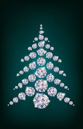 Diamond Christmas Tree. Illustration contains transparent object. のイラスト素材