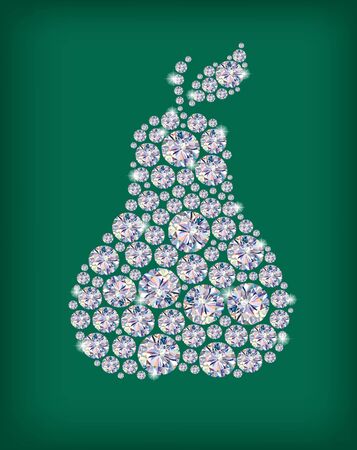 Diamond pear   Illustration contains transparent object  EPS 10 のイラスト素材