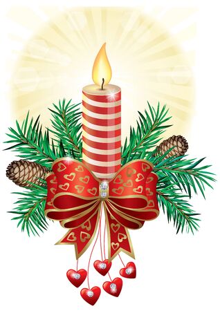 Christmas Candle  Illustration contains transparent object  EPS 10 のイラスト素材