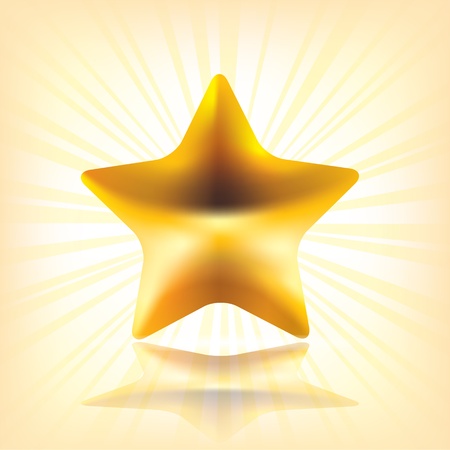 Golden Star.  Illustration contains transparent object. EPS 10.のイラスト素材