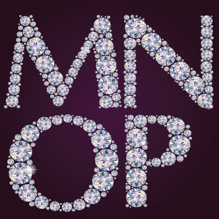 Contains transparent objects  Alphabet of diamonds  MNOPのイラスト素材
