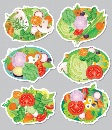 Vegetables sticker. Contains transparent objects. のイラスト素材