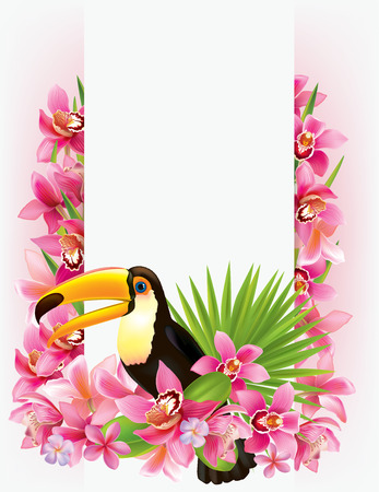 Beautiful tropical background. Contains transparent objects. のイラスト素材