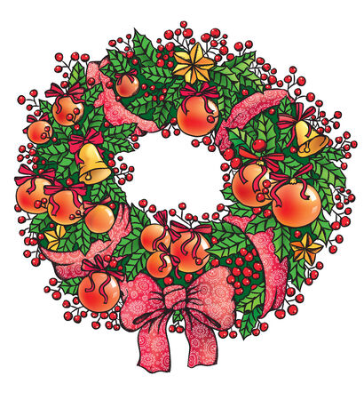 Christmas Wreathのイラスト素材