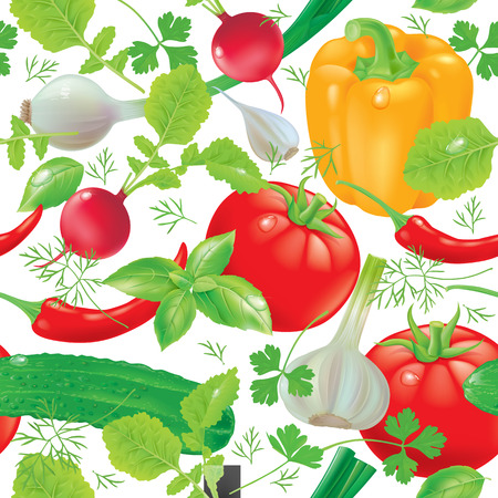 Seamless pattern with fresh vegetablesのイラスト素材