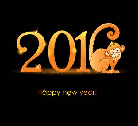 New Year card with monkey.のイラスト素材