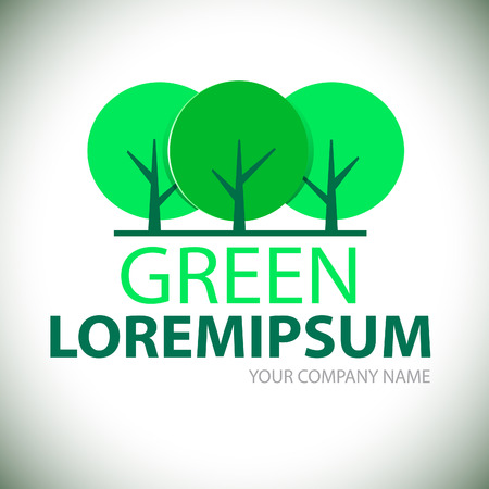 Company logo depicting three green tree with text.のイラスト素材