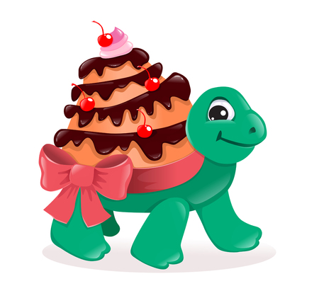Turtle Cake instead of the shellのイラスト素材