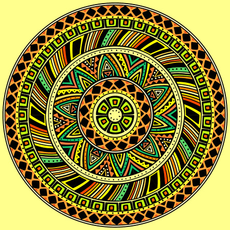 Bright round ethnic pattern.のイラスト素材