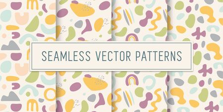 Seamless Abstract Colourful Pattern Setのイラスト素材