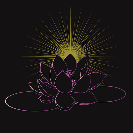 The yellow light of Buddha lotus for peace and tranquilのイラスト素材