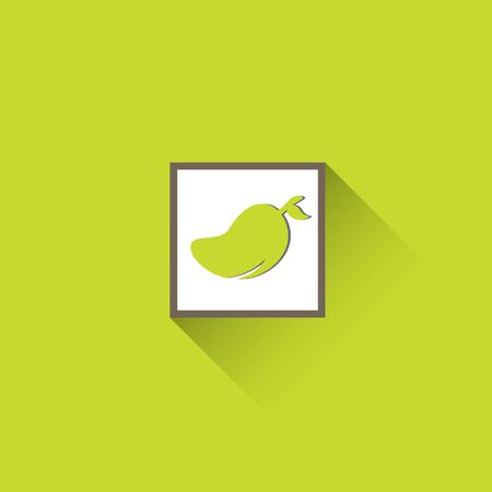 mango logo in green backgroundのイラスト素材