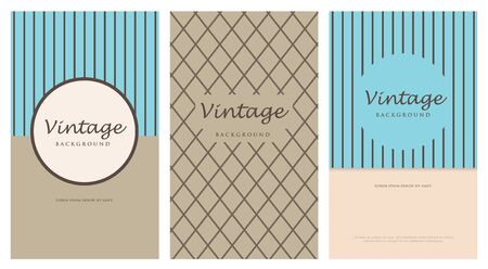 vintage background card in pastel color with brown bannerのイラスト素材