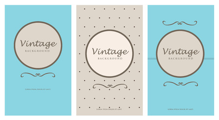 vintage background card in pastel color with brown bannerのイラスト素材