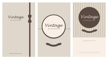 vintage background card in pastel color with brown bannerのイラスト素材