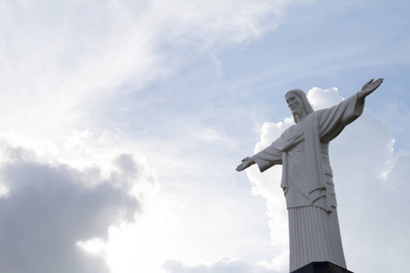 Model of Famous statue of the Christ the Redeemer, in Rio de Janeiro, Brazilのeditorial素材