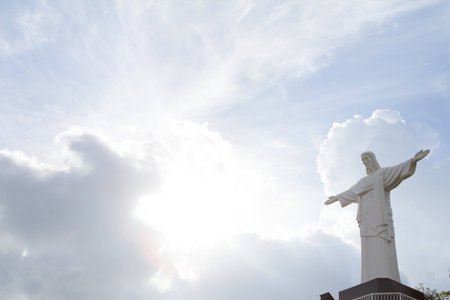 Model of Famous statue of the Christ the Redeemer, in Rio de Janeiro, Brazilのeditorial素材