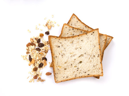 the cereal and black sesame bread with whole grain cereal flakes which mixed warming cinnamon