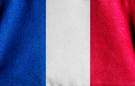 the Canvas fabric texture of the flag  Franceの写真素材