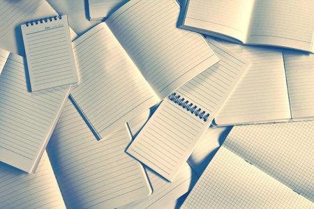 Manny empty notebook paper and note pad background
