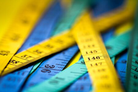 Close up measuring tape , extreamly shallow DOFの写真素材
