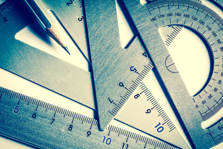 close up a part of  the silver precision measurement tool