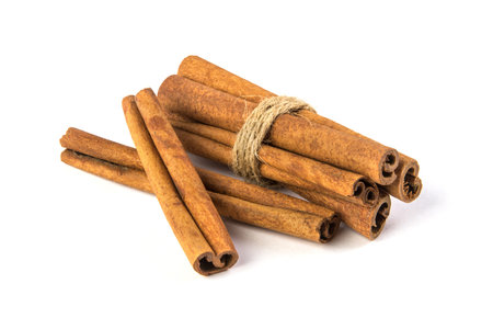 Close up brown Cinnamon isolated on white background