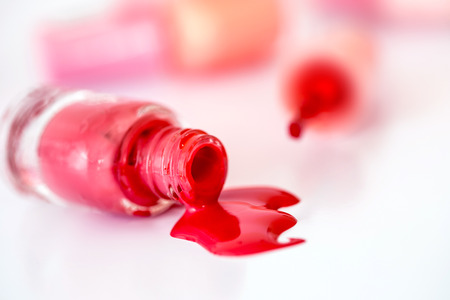 Close up bottles of color bright fashion  polish , cosmetics and beauty nail polish art conceptの写真素材