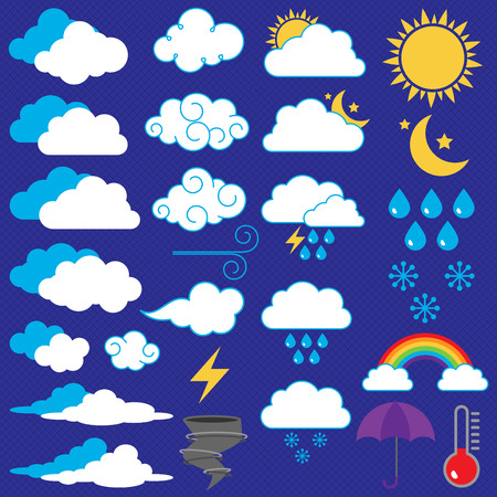 Vector Collection of Weather Icons and Symbolsのイラスト素材