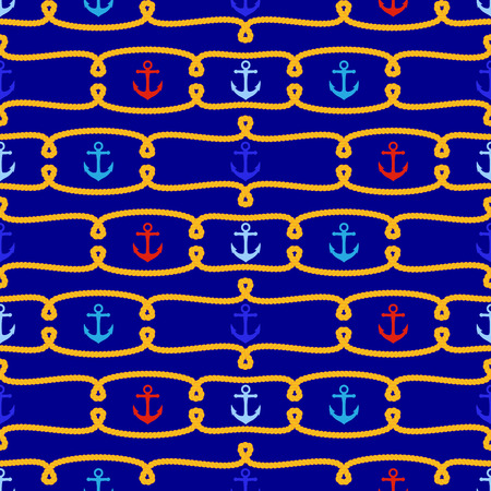Seamless Tileable Nautical Themed Vector Background or Wallpaperのイラスト素材