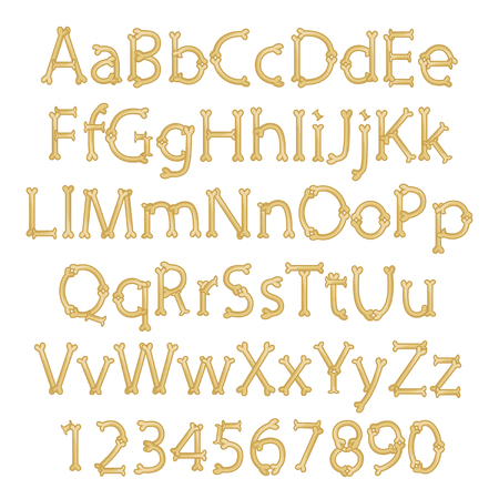 Dinosaur Bone Alphabet in Vector Formatのイラスト素材