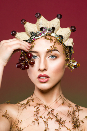 Woman with crownの写真素材