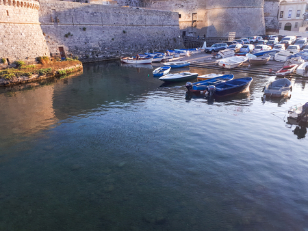 There are many boats in the port.の写真素材