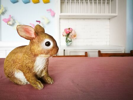 Easter bunny on the table.の写真素材