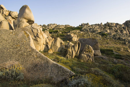 Typical Landscape with granite rocks of North Sardinia