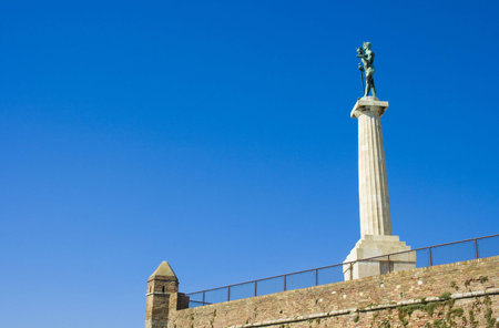 the landmark of the fortress Kalemegdan, Belgrade Serbiaの写真素材